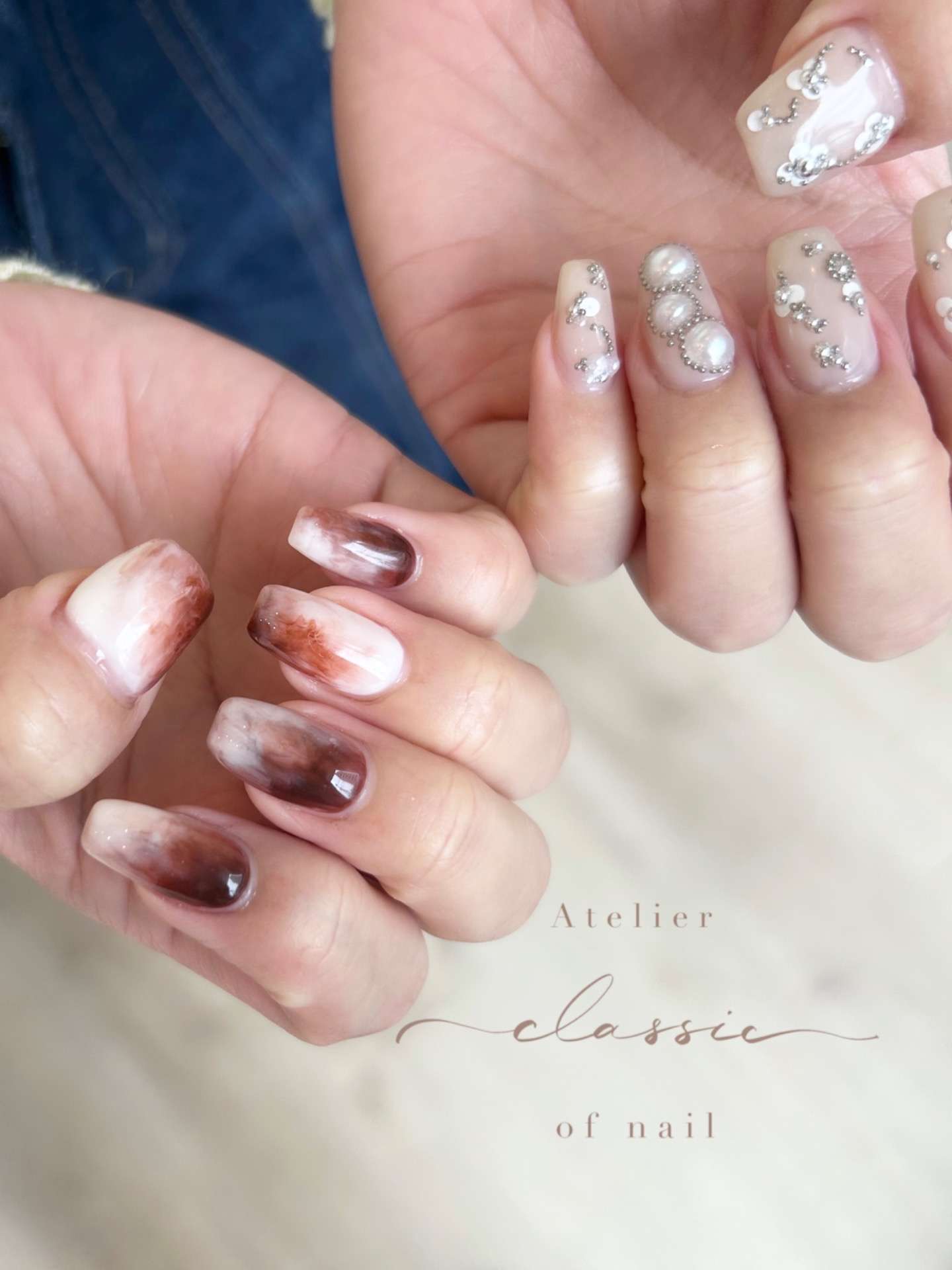 ほっこり秋冬気分♡温かみ溢れる「カフェオレネイル」|大阪茨木市ネイルサロン|atelier classic